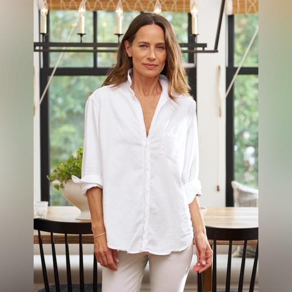 Frank & Eileen Tops - Frank & Eileen Eileen Famous Denim Relaxed Button Up Shirt in White Size X-Large